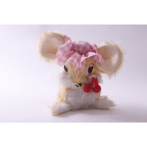 Cute Mouse, Small Plush, Christmas, Decor, Vintage, Soft Toy, ~ 250809-WH 439